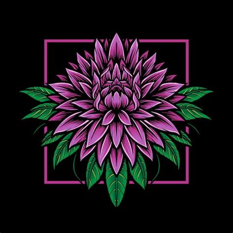 Premium Vector Purple Dahlia Flower Logo