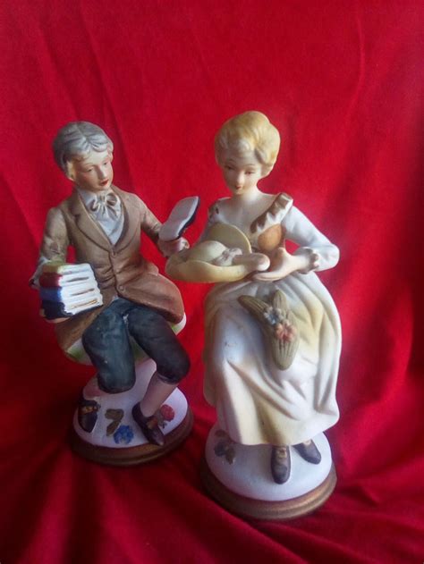 Vintage Ceramic Pair Victorian Couple Figurines Etsy