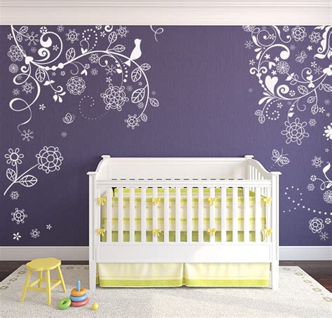 Stylish Flower Vine Branches Wall Decal By Eydecals