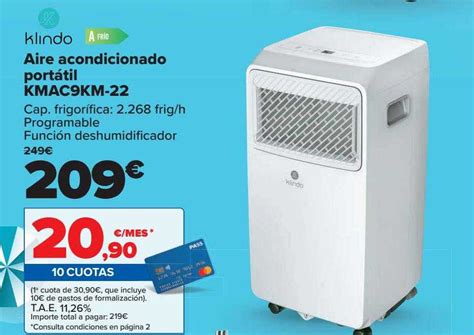 Oferta Klindo Aire Acondicionado Portátil En Carrefour