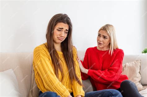 Premium Photo Friend Trying To Calm Down Her Friend Woman Crying