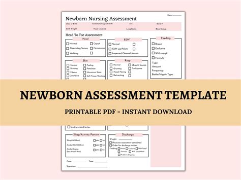 Newborn Head To Toe Assessment Nursing Template Head To Toe Assessment
