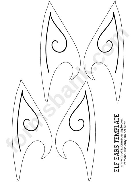 Cut Out Elf Ears Template Printable
