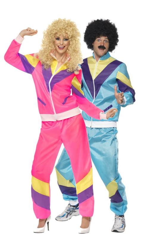 Couples 1980s Shell Suits Fancy Dress Costumes 80s Party Outfits