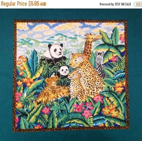 On Sale Jungle Animals Pillow Fabric Panel 14 By Quiltingbyfiona