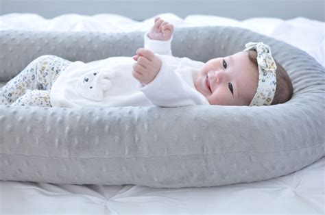 Cosleep Baby Bed White And Gray Cosleeping Baby Pillow Etsy