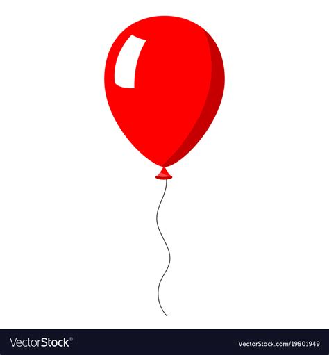 Red Balloon On White Background Royalty Free Vector Image