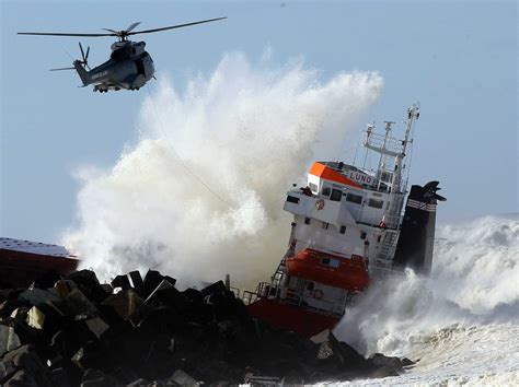 Incredible Pictures Show Cargo Ship Rescue Off The Coast Of France