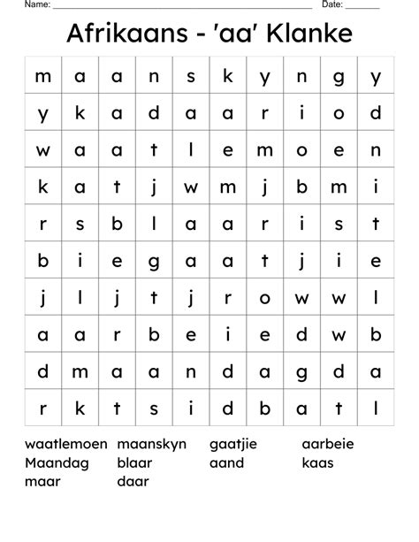 Image Result For Graad Klanke En Woorde Word Search Puzzle Words My