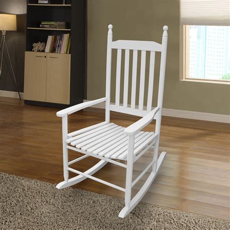 Wooden Rocking Chair Porch Rocker Indoor Or Outdoor Chair White 245 X