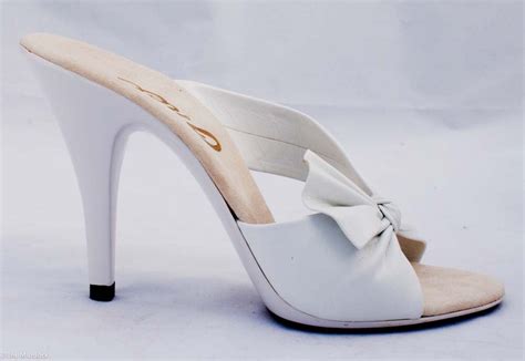 Super Sexy White Spike High Heeled 80s Mules By Onex Us