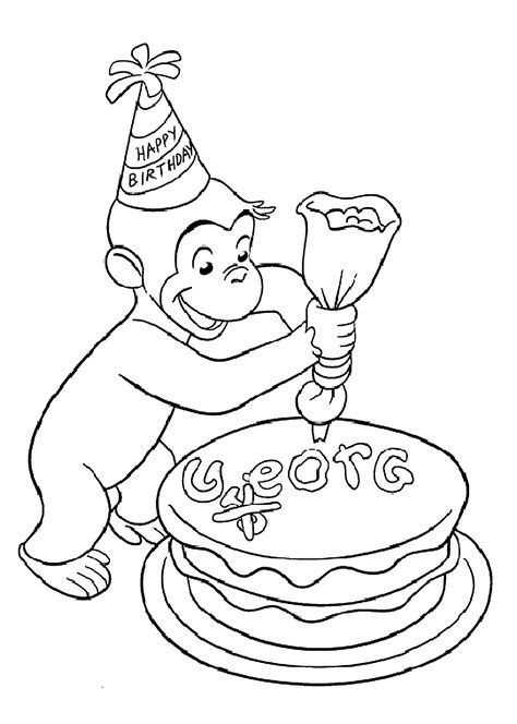 Below is a list of our curious george coloring pages. curious-george-and-cake | Coloring pages | Pinterest ...