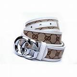 Pictures of White Gucci Belt Silver Buckle