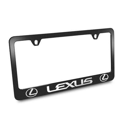 Lexus Black Carbon Fiber Wrap Metal License Plate Frame