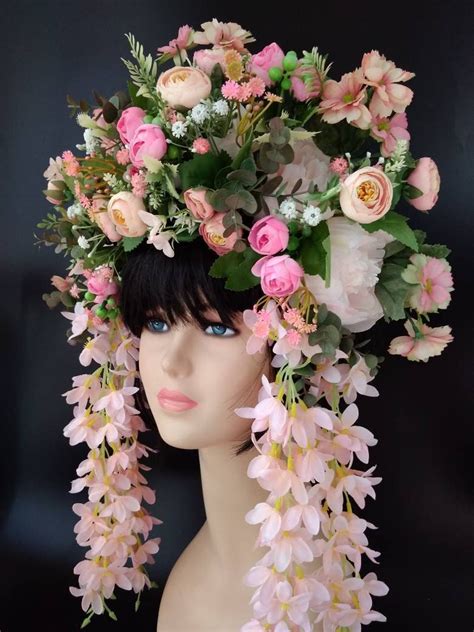 Pink Fairy Floral Crown Fantasy Headpiece For Women Etsy