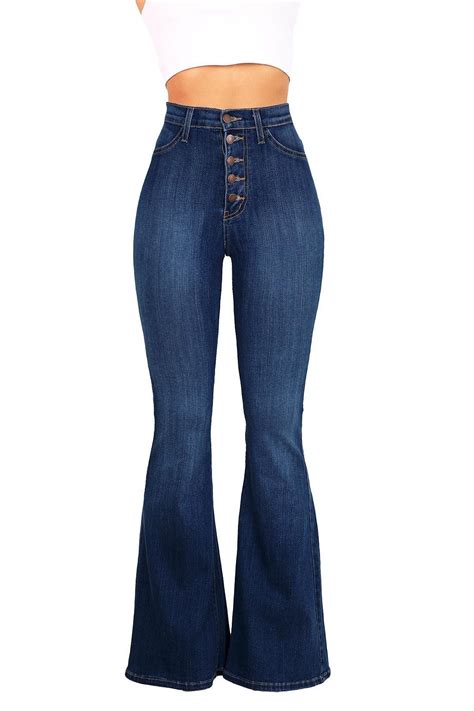 These Retro Inspired High Rise Fitted Bell Bottom Jeans Come With A