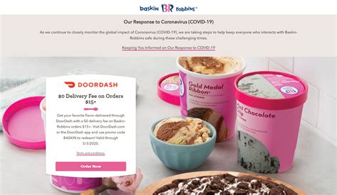 1 x polar pizza 1 x regular take home pack 4 x (small) topping 4 x freshly baked waffle cones. Baskin-Robbins-Free-Delivery-Offers - Best Rewards Programs