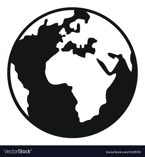 Earth Globe Icon Simple Style Royalty Free Vector Image