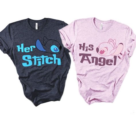 Lilo And Stitch Shirt His Angel Shirt Disney Couple Shirt Etsy
