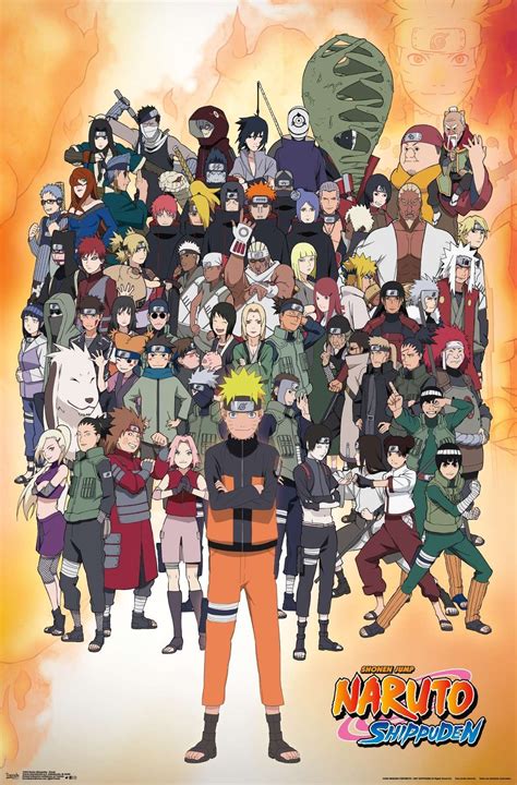Naruto Shippuden Group Poster Canvas Print Wooden Hanging