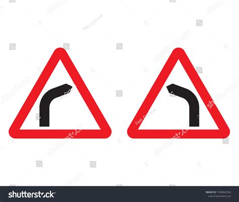Sharp Bend Right Left Traffic Sign Stock Vector Royalty Free