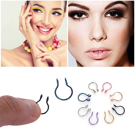 Buy 8 Colors New Fake Nose Rings Hypoallergenic Faux