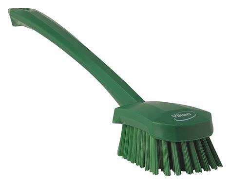 Vikan 15 34 Inl Polyester Long Handle Scrub Brush Green 38y668