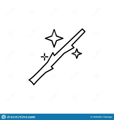 Magic Wand With Star Outline Icon Signs And Symbols Can Be Used For