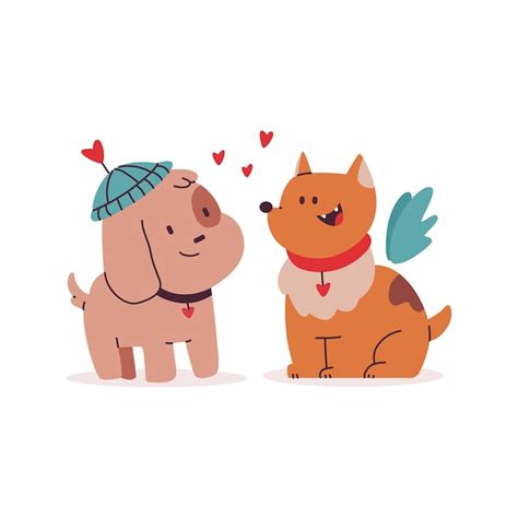 Dog Couple Vectors And Illustrations For Free Download Freepik