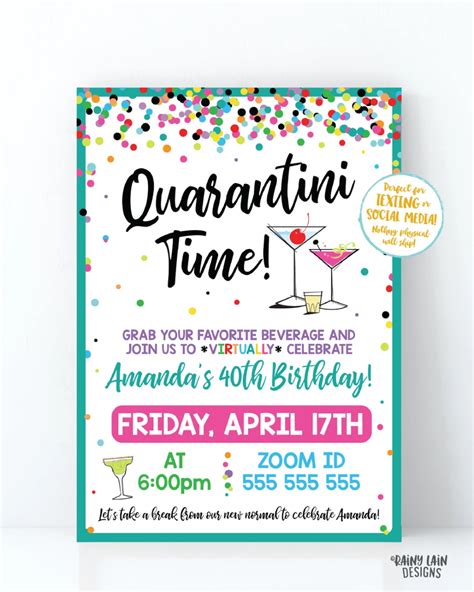 Don't even try singing happy birthday over zoom. Quarantine Birthday Party Invitation Virtual Zoom - vozeli.com