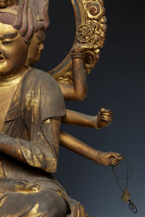 Japanese Buddhist Wooden Sculpture Bato Kannon 17th Century At