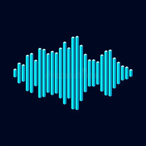 Flat Isometric Music Wave Icon Made Of Peak Lines Stock Vector