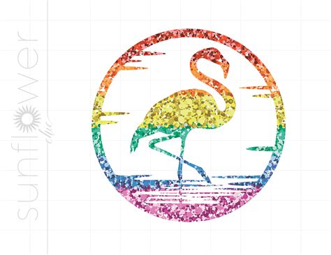Rainbow Flamingo Print And Cut Png Download Rainbow Flamingo Etsy