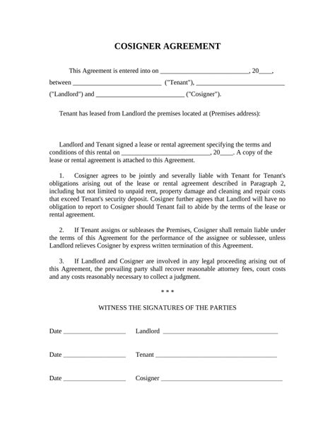 Co Signer Agreement Pdf Pre Built Template Airslate Signnow