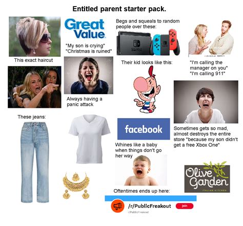 Entitled Parent Starter Pack Rstarterpacks Starter Packs Know