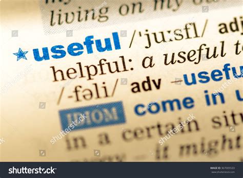 Closeup Word English Dictionary Useful Definition Foto Stok 367005533