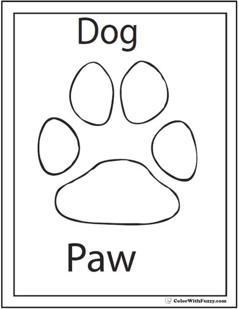 Printable Paw Print Coloring Pages
