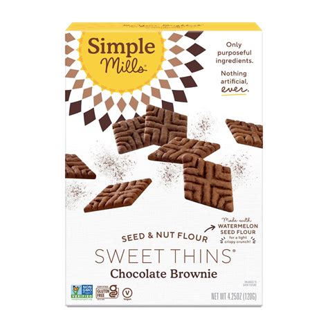 Simple Mills Sweet Thins Chocolate Brownie 425 Oz Vitacost