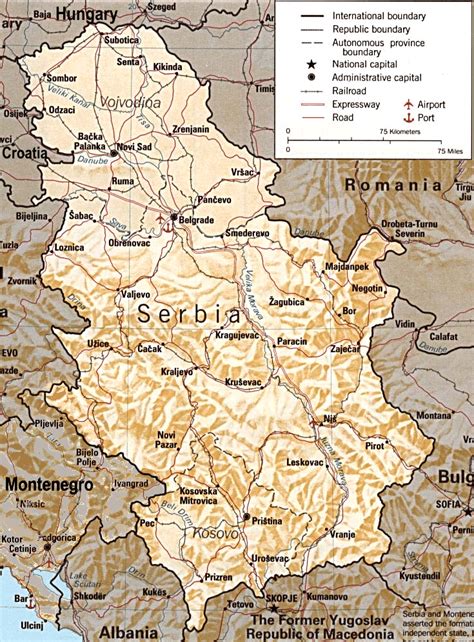 Serbia Mapa Mapy Serbii Travelin