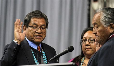 Russell Begaye Left Is Sworn In As President Of The Navajo Nation By