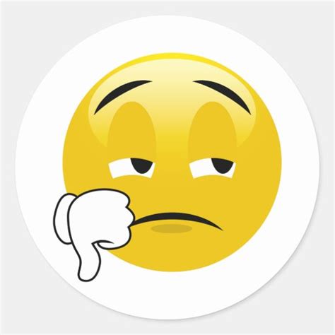 Thumbs Down Sad Emoji Stickers Zazzle