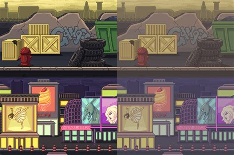 Pixel Art Street Backgrounds