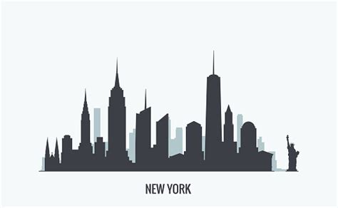 New York Skyline Silhouette Stock Illustration Download Image Now