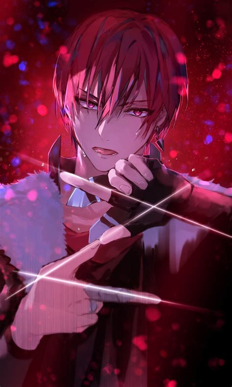 Anime Boy With Dark Red Hair