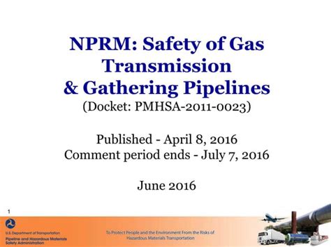Phmsa Safety Of Gas Transmission And Gathering Pipelines Summary Ppt