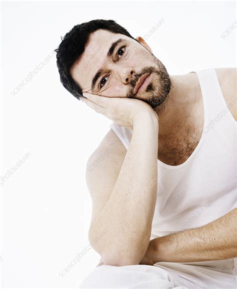 Man Resting Head In Hands Stock Image F0051813 Science Photo Library
