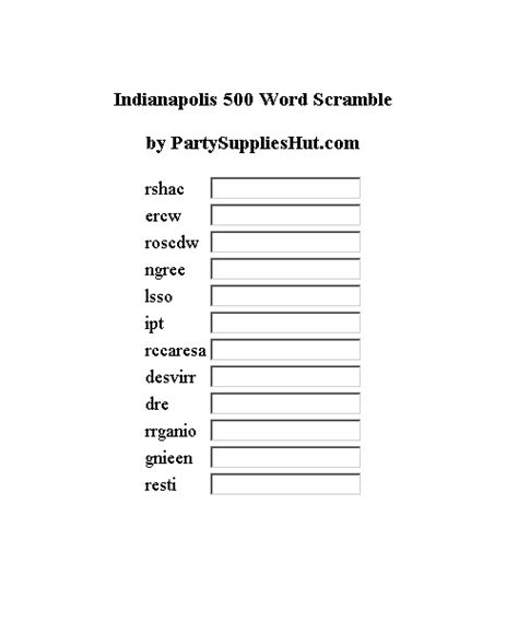 These colorized photos show a century's evolution of indy 500 racing. word scramble Indy 500 | word search, mazes, puzzles ...