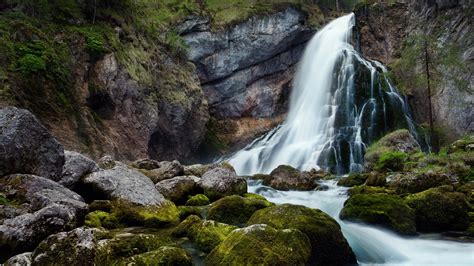 Waterfall Rocks Hd Wallpaper