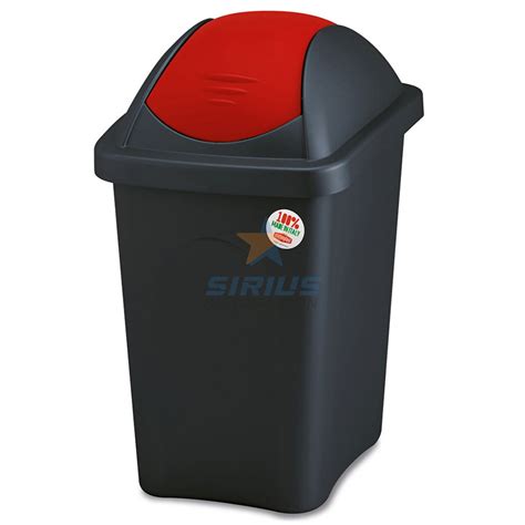 Cos Gunoi 60l Rosu Corp Negru Multipat Sirius Distribution