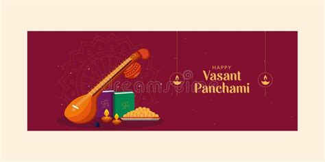 Happy Vasant Panchami Cover Page Design Stock Vector Illustration Of Basant February 240670355